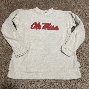 Woolly Threads Ole Miss Rebels Grey Woolly Pullover Sweatshirt Women XL USA Made